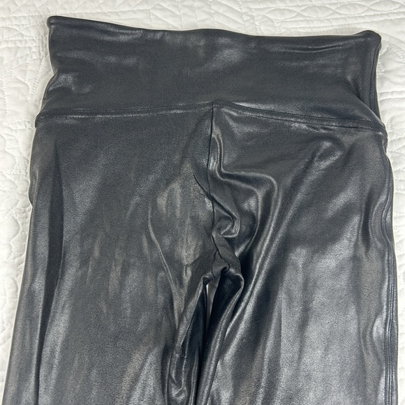 SPANX •M• Black Faux Leather Leggings - Picture 12 of 15